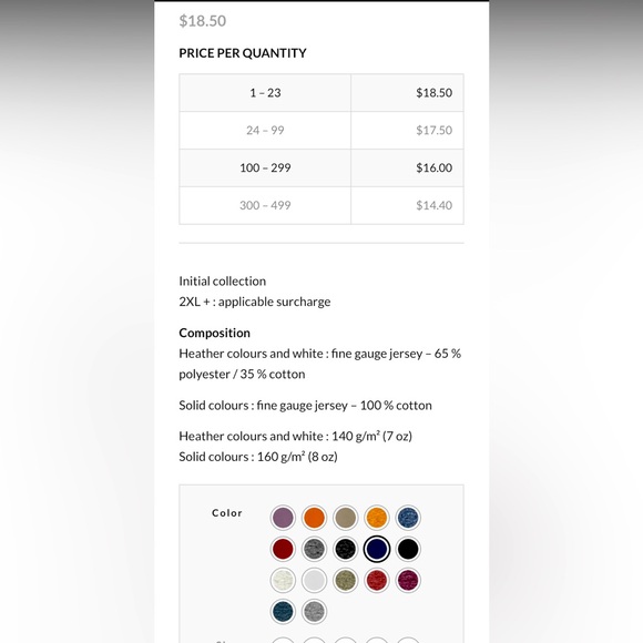 NWOT Initial by Attraction, Canadian made, cotton crew neck t-shirts. Ethical! - Picture 2 of 2